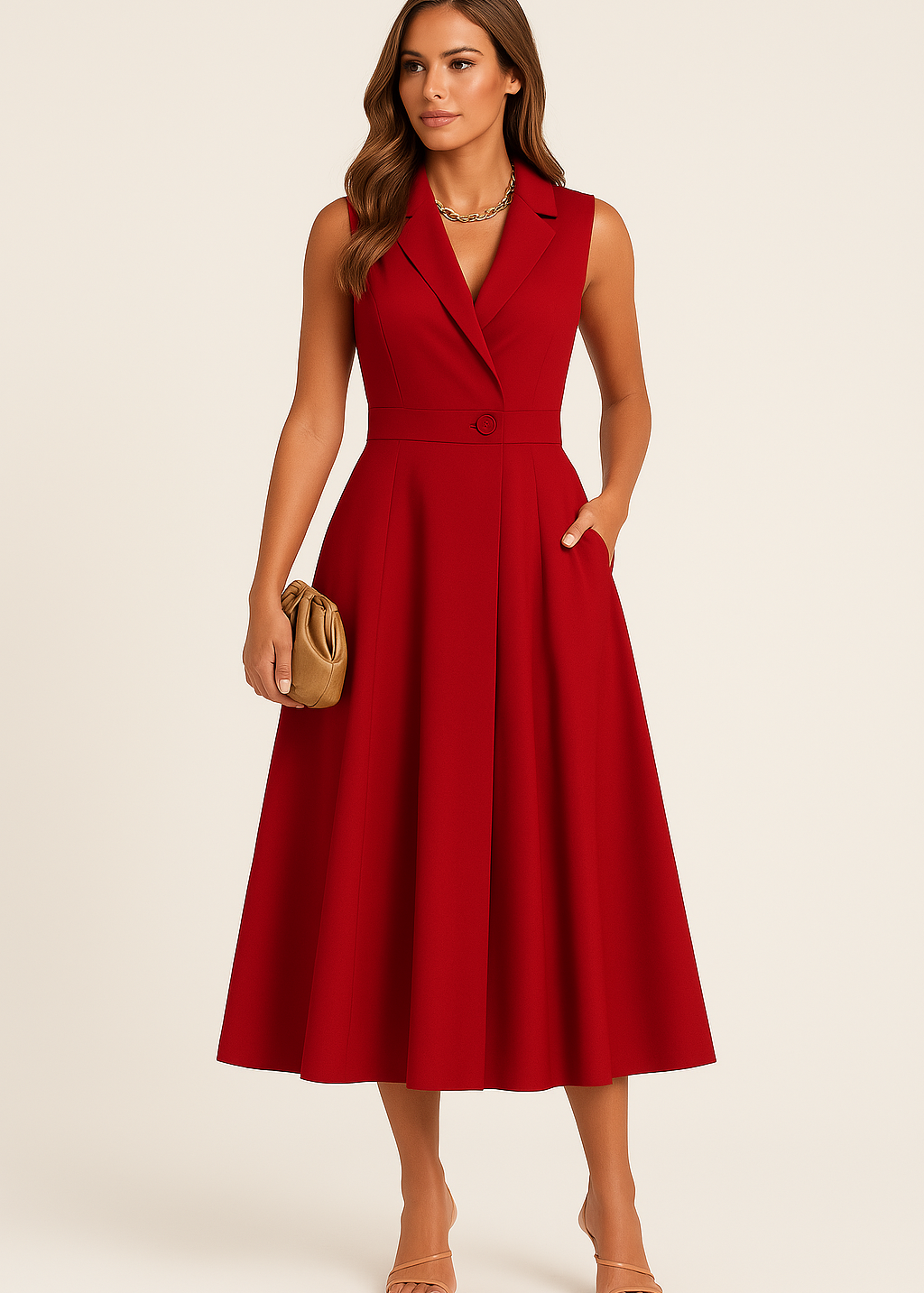 Uma | Sleeveless Midi Shirt Dress