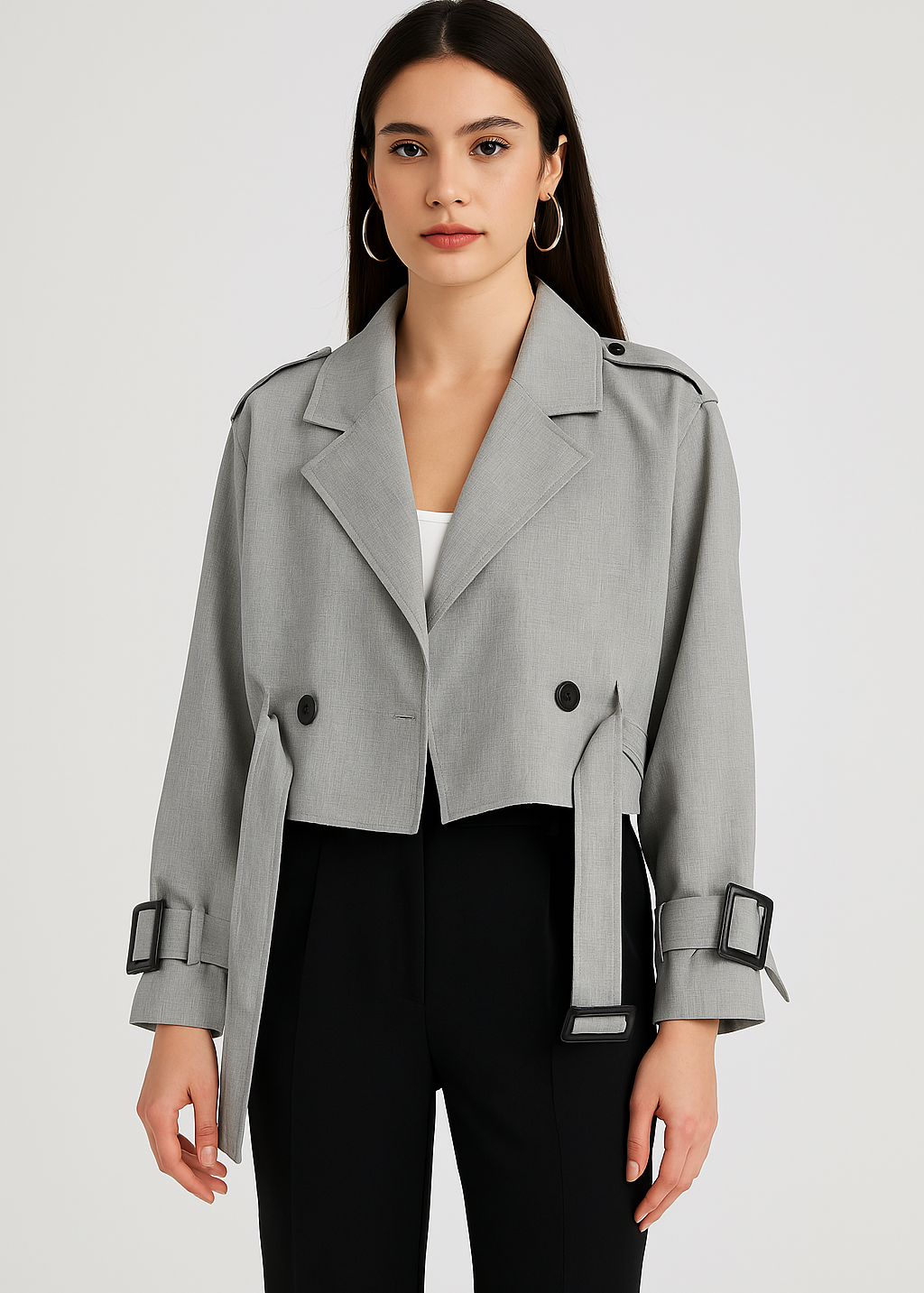 Kaia | Cropped Trench Coat