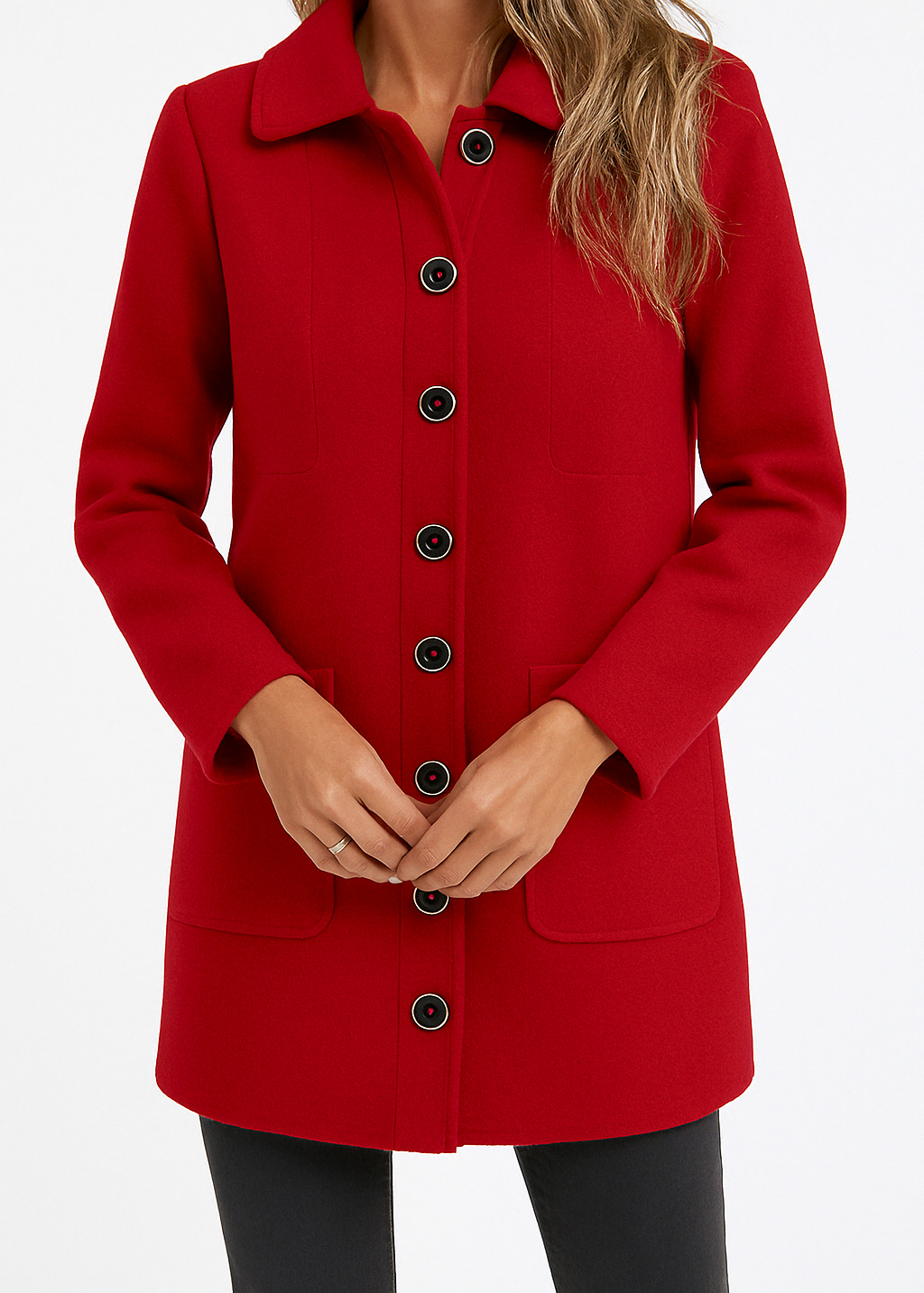 Amira | Wool Blend Button Coat