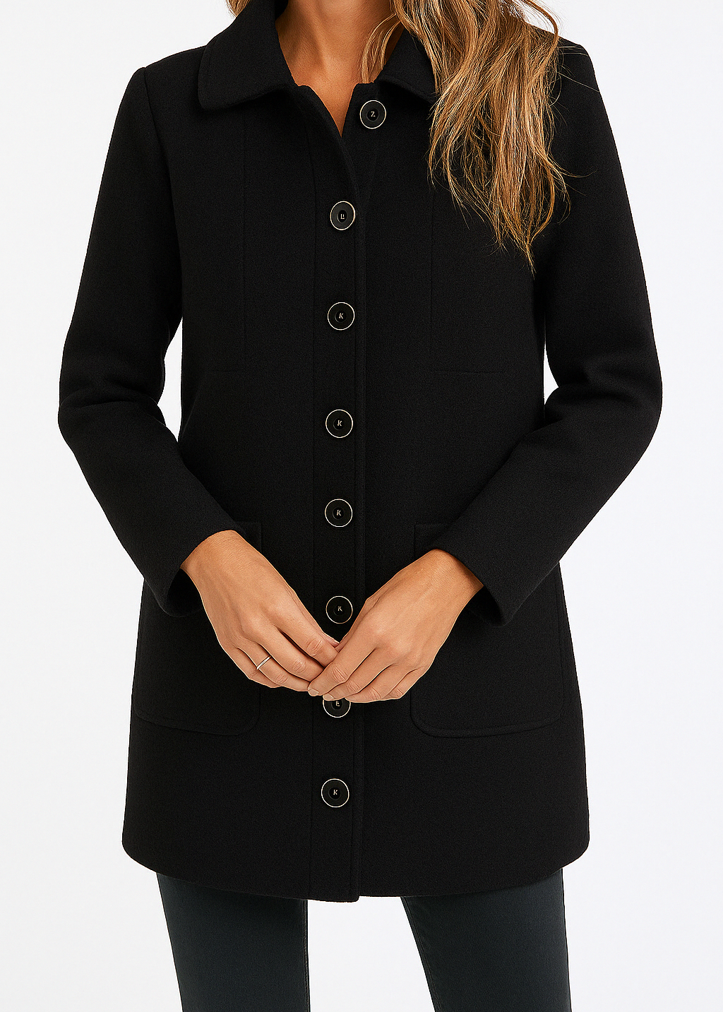 Amira | Wool Blend Button Coat
