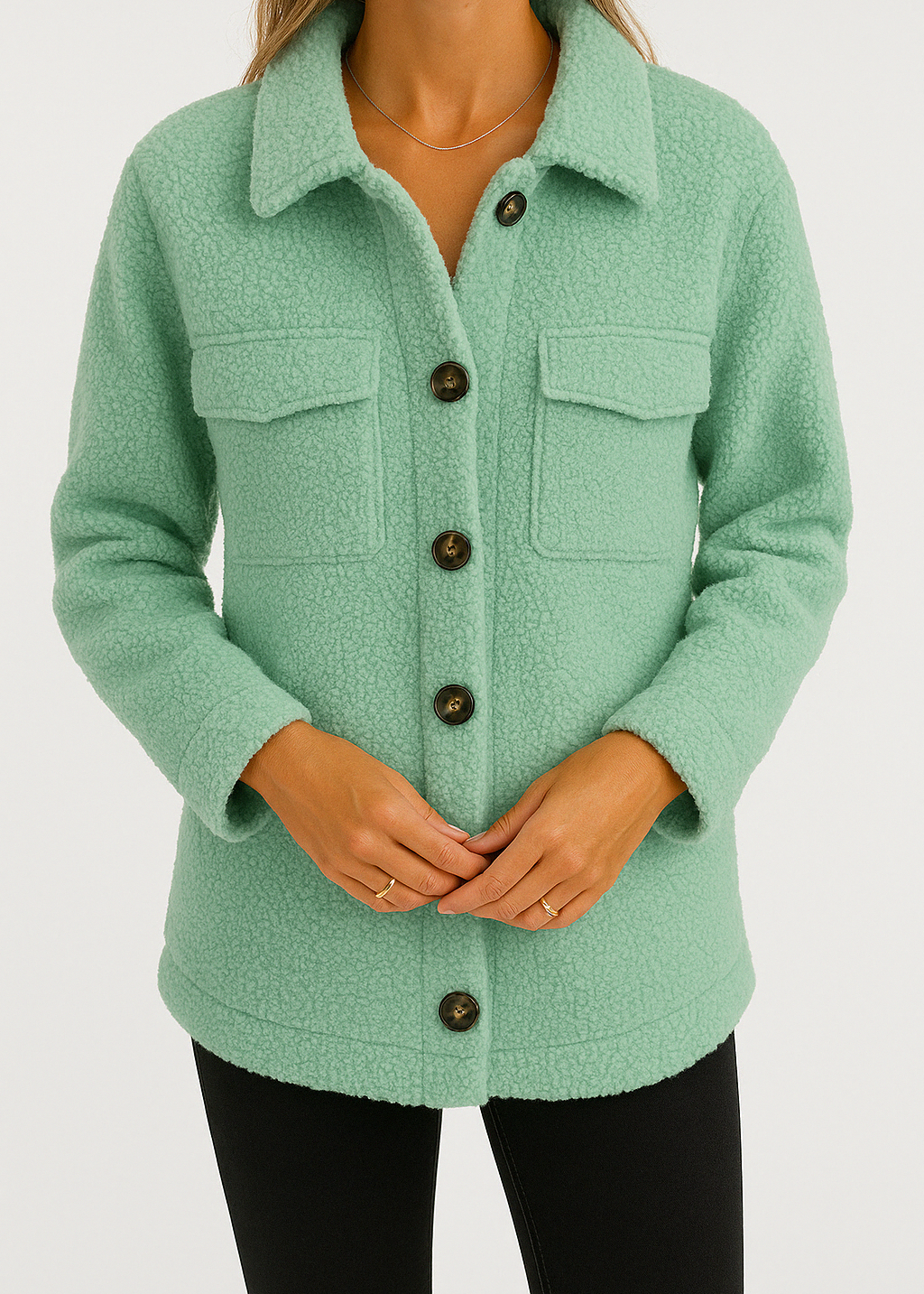 Yasmin | Sherpa Button Jacket