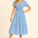 Aurora | Short-Sleeved Midi Dress