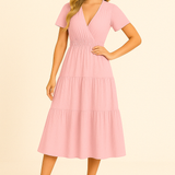 Aurora | Short-Sleeved Midi Dress