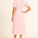 Aurora | Short-Sleeved Midi Dress