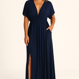 Giselle | V-neck Slit Dress