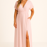 Giselle | V-neck Slit Dress