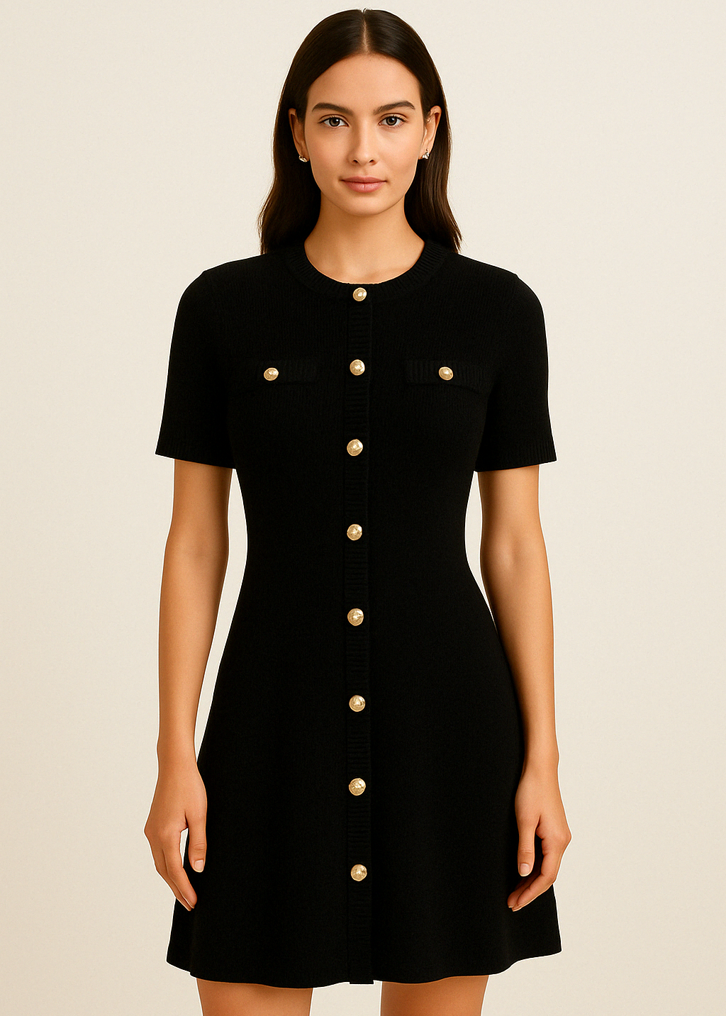 Aline | Knit Button Dress