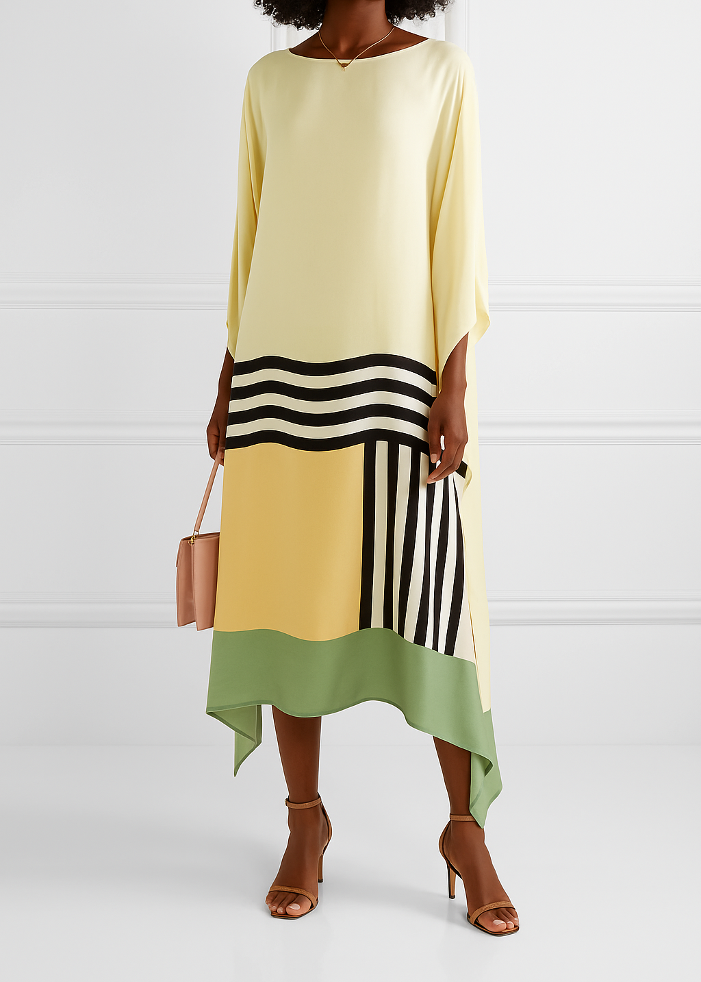 Iria | Geometric Silk Kaftan