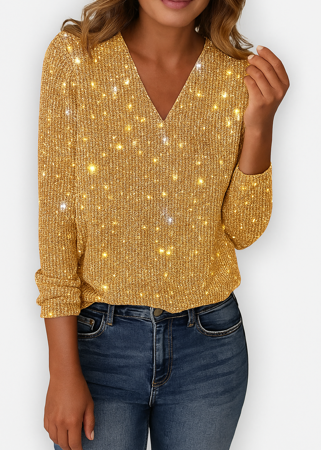 Victoria | V-neck Diamond Blouse