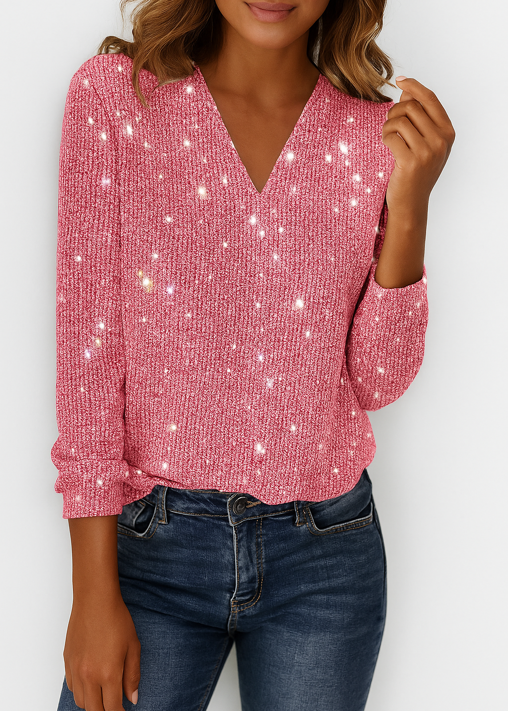 Victoria | V-neck Diamond Blouse