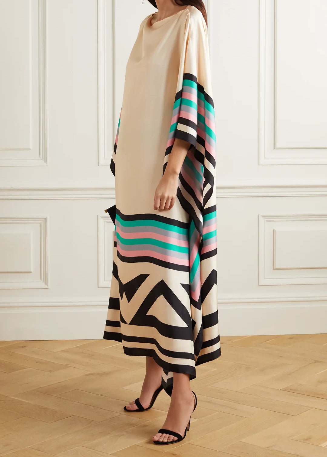 Iria | Geometric Silk Kaftan