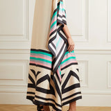Iria | Geometric Silk Kaftan