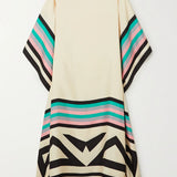 Iria | Geometric Silk Kaftan