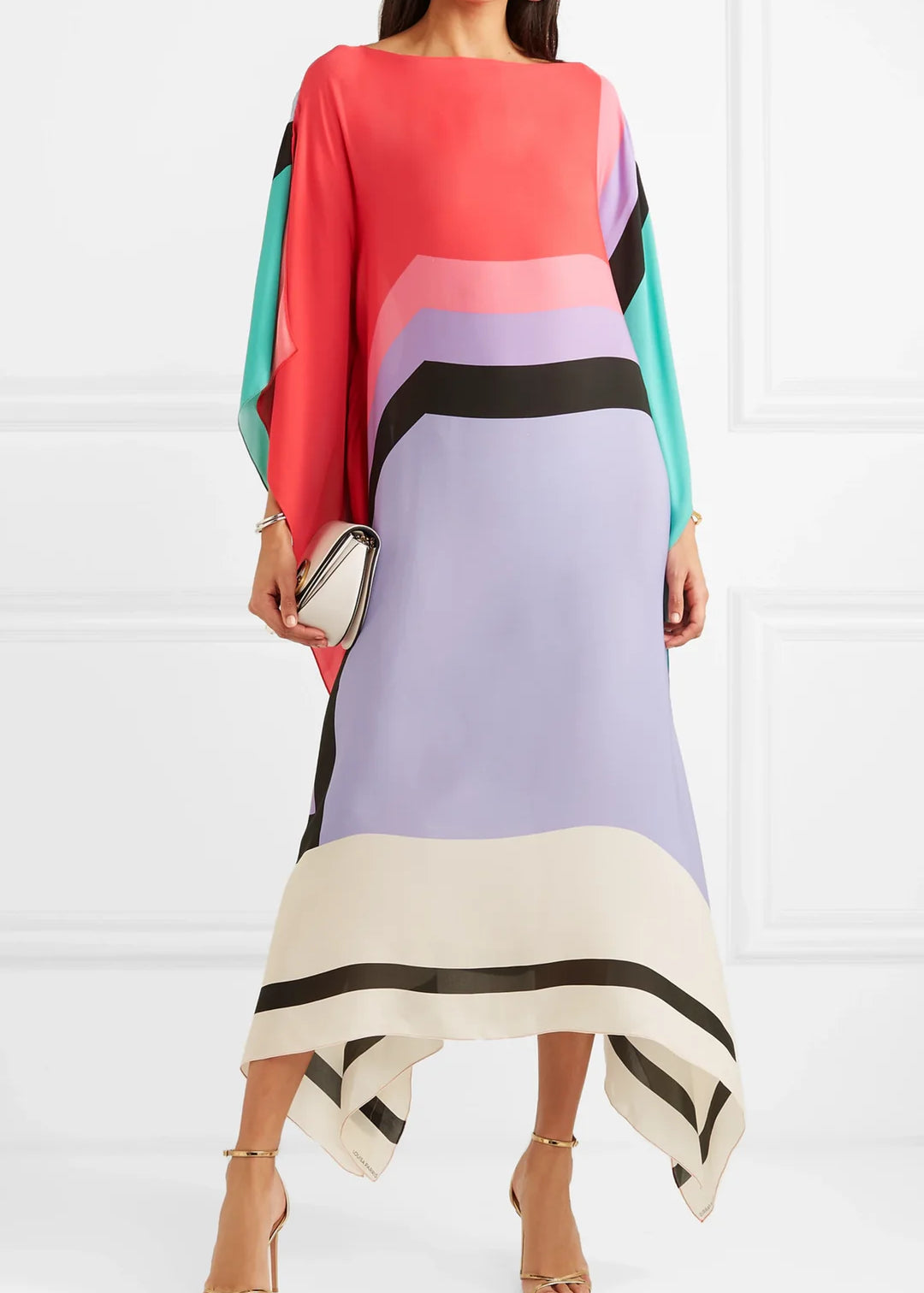 Iria | Geometric Silk Kaftan